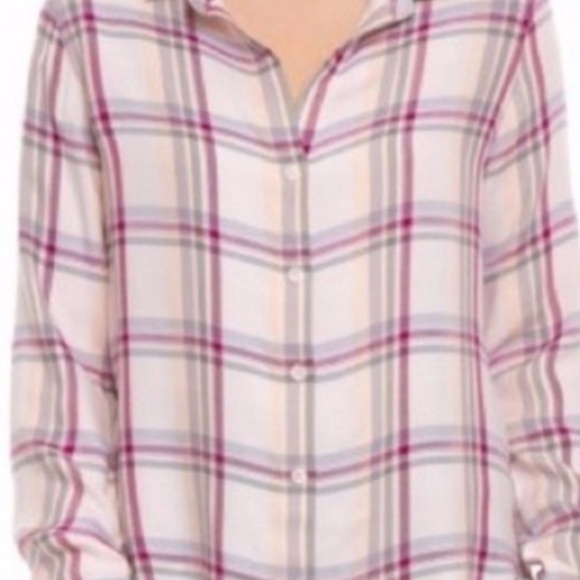 Anthropologie Pink Plaid Button Down Shirt - Picture 2 of 8